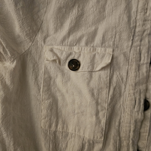 White Button-Up Short Jumpsuit - Picture 3 of 4